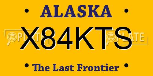 X84KTS Alaska License Plate