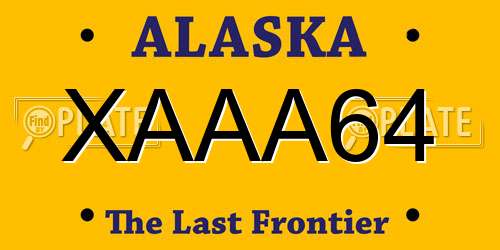 XAAA64 Alaska License Plate