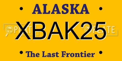 XBAK25 Alaska License Plate