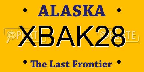 XBAK28 Alaska License Plate