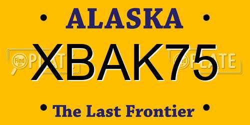 XBAK75 Alaska License Plate