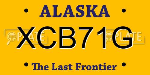 XCB71G Alaska License Plate