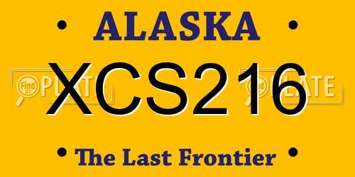 XCS216 Alaska License Plate