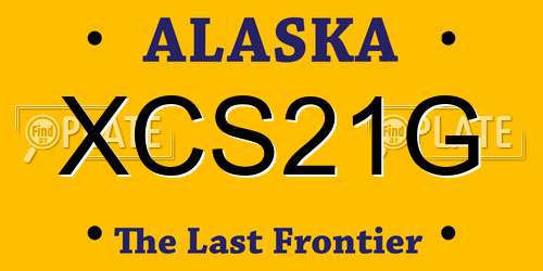XCS21G Alaska License Plate