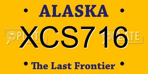XCS716 Alaska License Plate