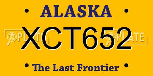 XCT652 Alaska License Plate