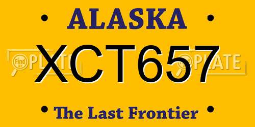 XCT657 Alaska License Plate