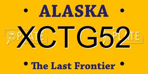 XCTG52 Alaska License Plate