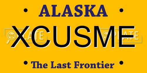 XCUSME Alaska License Plate