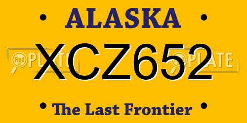XCZ652 Alaska License Plate