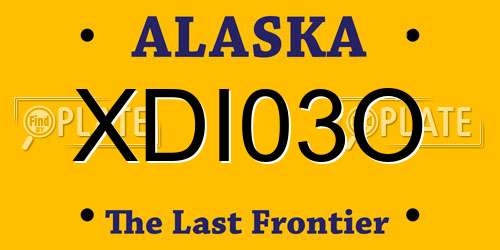 XDI03O Alaska License Plate