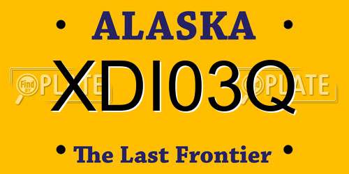 XDI03Q Alaska License Plate