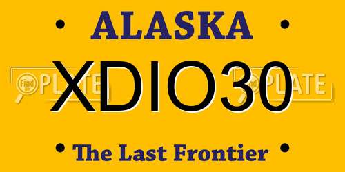 XDIO30 Alaska License Plate