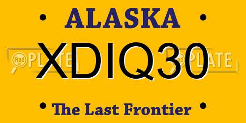 XDIQ30 Alaska License Plate