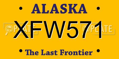 XFW571 Alaska License Plate