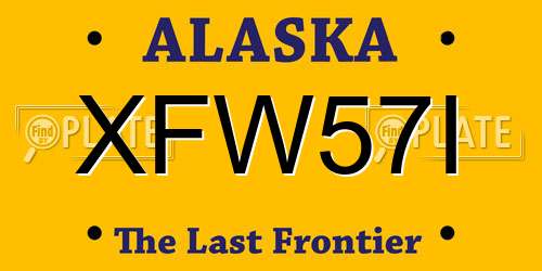 XFW57I Alaska License Plate