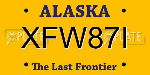 XFW87I Alaska License Plate