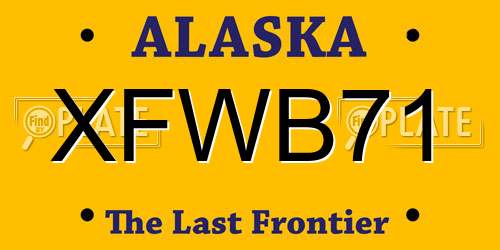 XFWB71 Alaska License Plate