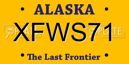 XFWS71 Alaska License Plate