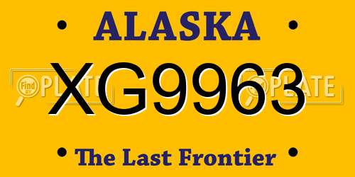 XG9963 Alaska License Plate
