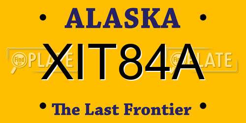 XIT84A Alaska License Plate
