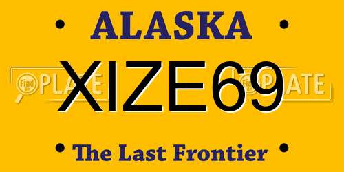 XIZE69 Alaska License Plate