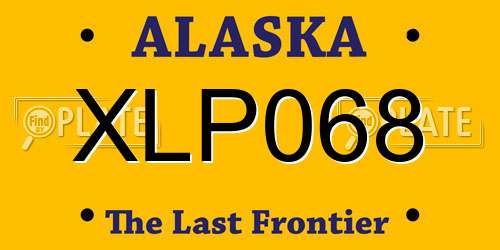 XLP068 Alaska License Plate