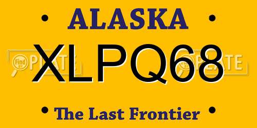 XLPQ68 Alaska License Plate