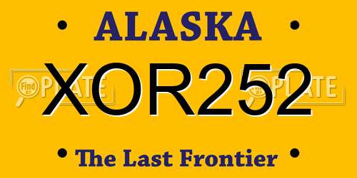 XOR252 Alaska License Plate