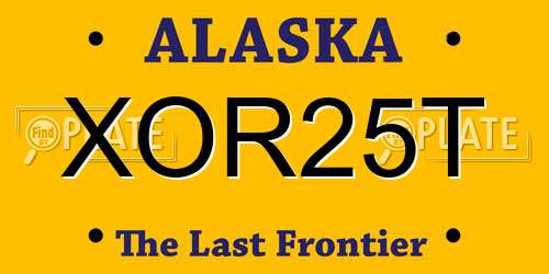 XOR25T Alaska License Plate