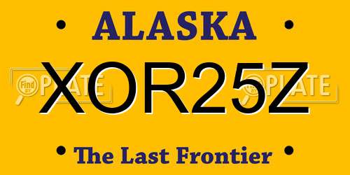 XOR25Z Alaska License Plate