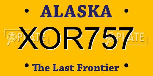 XOR757 Alaska License Plate