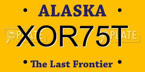 XOR75T Alaska License Plate
