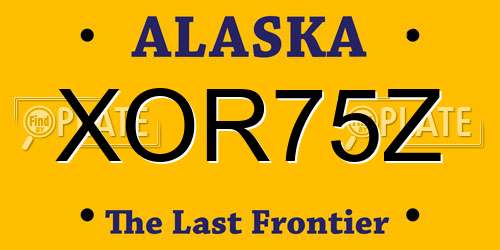 XOR75Z Alaska License Plate