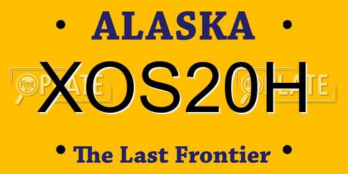 XOS20H Alaska License Plate