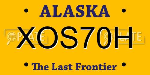 XOS70H Alaska License Plate