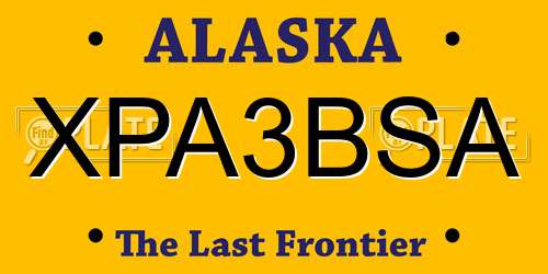 XPA3BSA Alaska License Plate