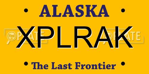 XPLRAK Alaska License Plate