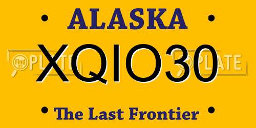 XQIO30 Alaska License Plate