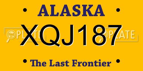 XQJ187 Alaska License Plate
