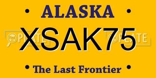 XSAK75 Alaska License Plate
