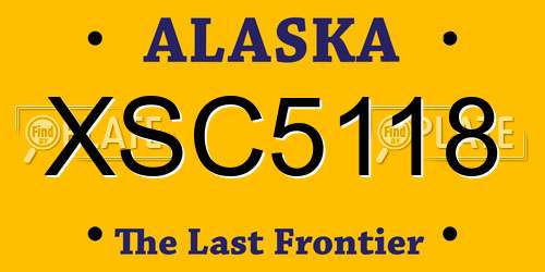 XSC5118 Alaska License Plate