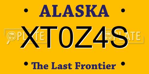 XT0Z4S Alaska License Plate