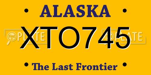 XTO745 Alaska License Plate
