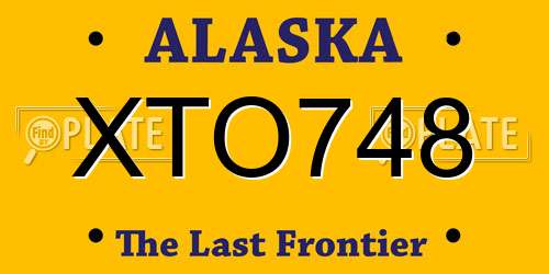 XTO748 Alaska License Plate