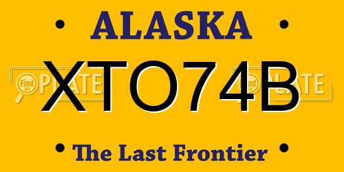 XTO74B Alaska License Plate