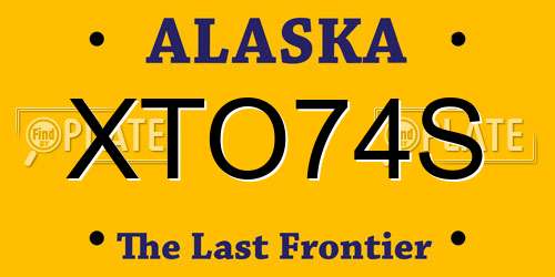 XTO74S Alaska License Plate