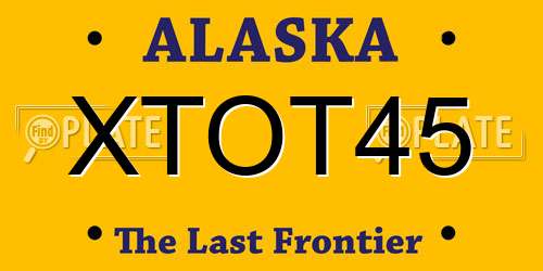 XTOT45 Alaska License Plate