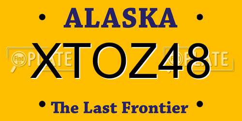 XTOZ48 Alaska License Plate