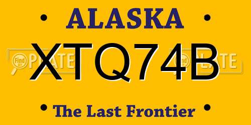 XTQ74B Alaska License Plate